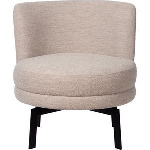 Atmooz - Fauteuil Felix Natural - Bouclé - Zwart Metalen Onderstel - Trendy & Multi-inzetbaar - Beige - Woonkamer