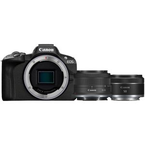 Canon - EOS R50 - Systeemcamera - Zwart - Inclusief RF-S 18-45mm en RF 50mm