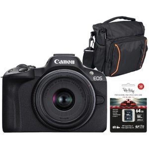 Canon - EOS R50 - Systeemcamera - Zwart - Inclusief RF-S 18-45mm Lens