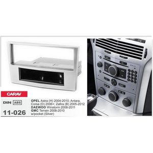 1-DIN OPEL Astra (H) 2004-2010; Antara, Corsa (D) 2006+; Zafira (B) 2005-2012 / DAEWOO Winstorm 2008-2011 / GMC Terrain 2008-2010  w/pocket (Silver)  afdeklijst / installatiekit Audiovolt 11-026