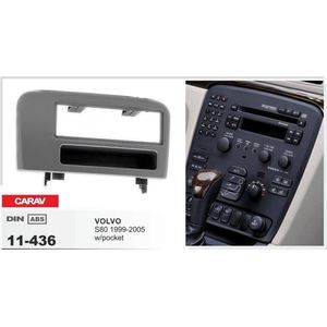 1-DIN VOLVO S80 1999-2005 w/pocket afdeklijst / installatiekit Audiovolt 11-436