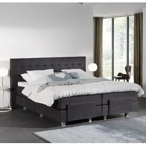 Elektrische Boxspring King - 180x200 cm - Pocketvering - Stof Antraciet