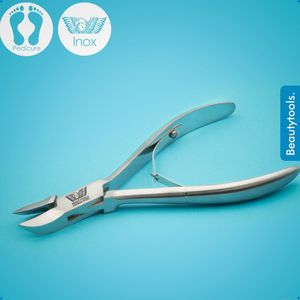 BeautyTools Professionele Nagelknipper - Nageltang voor (Harde) Teennagels, Kalknagels en Ingegroeide Nagelhoeken - Hoektang met Uitgestoken Snijvlak 15 mm - INOX (NN-0089)