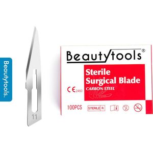 BeautyTools Pedicure Scalpelmesjes - Bistouri Mesjes Nr. 11 (100 Stuks) - Pedicure Mesjes voor Likdoorns en Eeltpitten - Steriel Verpakt (BP-0652)