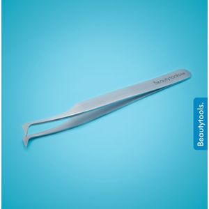 BeautyTools Punt Pincet PRECISION - Pincet met Verharde Punt Voor Wimperextensions - Wimper Pincet - Z-vormig Bek (11 cm) - Inox (PT-1758)