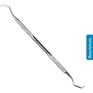 BeautyTools Tandsteenhaakje - Sterke Tandsteen- en Tandplak Verwijderaar met Afgeplatte Punt - Twee Sterke Punten - Dubbelzijdige Sonde / Scaler 16 cm - (DT-0515)