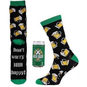 Bier Sokken - Blikje/Spaarpot - Groen - Maat 42-47