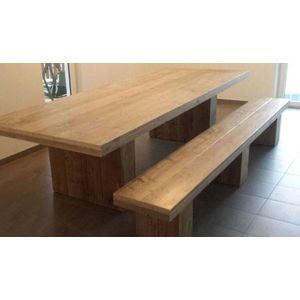 tafel kolompoot steigerhout met bijpassend bankje