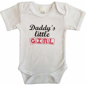 Witte romper met ""Daddy's little girl"" - maat 68 - vader, vaderdag, babyshower, zwanger, cadeautje, kraamcadeau, grappig, geschenk, baby, tekst, bodieke