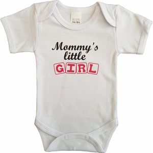 Witte romper met ""Mommy's little girl"" - maat 68 - moeder, mama, moederdag, babyshower, zwanger, cadeautje, kraamcadeau, grappig, geschenk, baby, tekst, bodieke