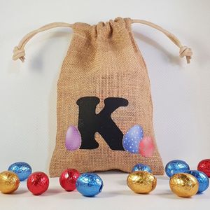 Paaszakje - letter K - pasen, paaseitjes, paaseizakje, cadeautje, feestdag, paashaas, paaseieren, verpakken
