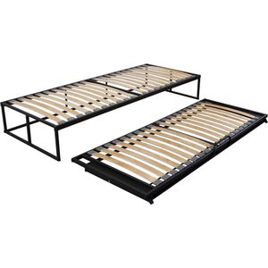 Bed Box Wonen - Boxtwin - 80x200 - Onderschuifbed - Metaal - Lattenbodem - Design - Eenpersoons