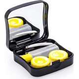 Lenzendoosje Partylens® - Geel - lenshouder inclusief spiegeltje - 5 delig