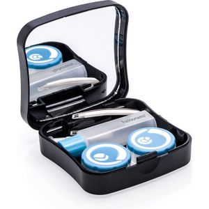 Lenzendoosje Partylens® - Blauw - lenshouder inclusief spiegeltje - 5 delig