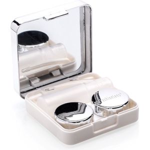 Lenzendoosje Partylens® - Silver - lenshouder inclusief spiegeltje - 5 delig