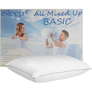 iSleep All Mixed Up Basic | Puntkussen | Latex Sticks met Dreampearls | 1200 Gram Kussen Vulling | Veerkrachtig Hoofdkussen | Ventilerend & Wasbaar | 60x70 cm