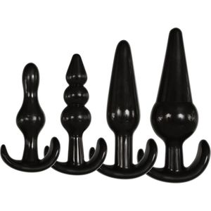 Plug It - Anal silicone buttplug set - Buttplugs anaal voor mannen - Zwart