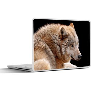Laptop sticker - 11.6 inch - Bruine wolf - 30x21cm - Laptopstickers - Laptop skin - Cover
