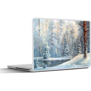 Laptop sticker - 13.3 inch - Sneeuw - Water - Boom - 31x22,5cm - Laptopstickers - Laptop skin - Cover