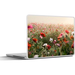 Laptop sticker - 10.1 inch - Klaproos - Kleuren - Pastel - 25x18cm - Laptopstickers - Laptop skin - Cover