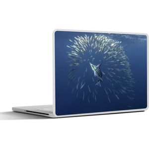 Laptop sticker - 12.3 inch - Zwaardvis - Blauw - Water - 30x22cm - Laptopstickers - Laptop skin - Cover