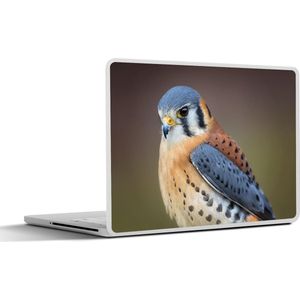 Laptop sticker - 17.3 inch - Vogel - Macro - Blauw - 40x30cm - Laptopstickers - Laptop skin - Cover