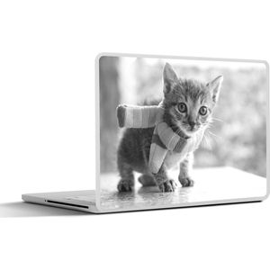 Laptop sticker - 13.3 inch - Kitten - Sjaal - Kleuren - Meisjes - Kinderen - Jongens - Kindje - 31x22,5cm - Laptopstickers - Laptop skin - Cover