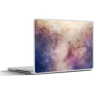 Laptop sticker - 10.1 inch - Waterverf - Bruin - Paars - Oud Roze - 25x18cm - Laptopstickers - Laptop skin - Cover