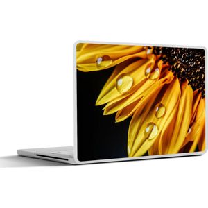 Laptop sticker - 13.3 inch - Waterdruppels op een zonnebloem - 31x22,5cm - Laptopstickers - Laptop skin - Cover
