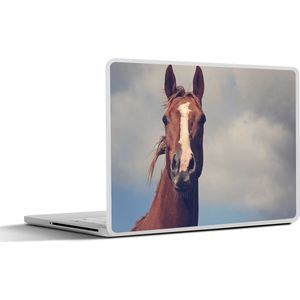 Laptop sticker - 13.3 inch - Paard - Wolken - Portret - 31x22,5cm - Laptopstickers - Laptop skin - Cover