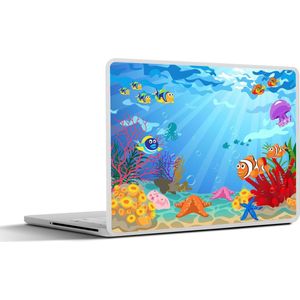 Laptop sticker - 13.3 inch - Kinderen - Zeedieren - Kleuren - 31x22,5cm - Laptopstickers - Laptop skin - Cover