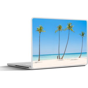 Laptop sticker - 13.3 inch - Zee - Palmbomen - Schaduw - 31x22,5cm - Laptopstickers - Laptop skin - Cover