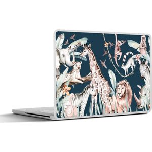 Laptop sticker - 11.6 inch - Aquarelverf - Dieren - Olifant - Flamingo