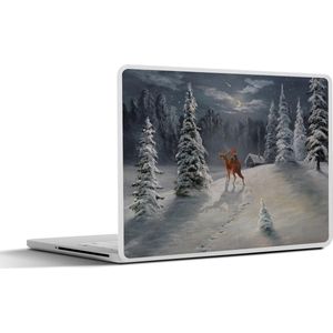 Laptop sticker - 12.3 inch - Kabouter - Hert - Sneeuw - 30x22cm - Laptopstickers - Laptop skin - Cover