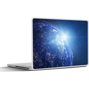Laptop sticker - 10.1 inch - Aarde - Netwerk - Licht - 25x18cm - Laptopstickers - Laptop skin - Cover