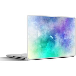 Laptop sticker - 17.3 inch - Waterverf - Abstract - Paars - Blauw - 40x30cm - Laptopstickers - Laptop skin - Cover