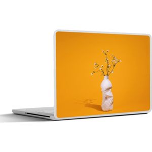 Laptop sticker - 14 inch - Fles - Boeket - Geel - 32x5x23x5cm - Laptopstickers - Laptop skin - Cover