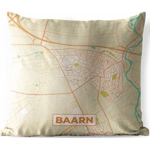 Sierkussen Buiten - Kaart - Baarn - Vintage - 60x60 cm - Weerbestendig