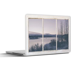 Laptop sticker - 14 inch - Doorkijk - Meer - Berg - 32x5x23x5cm - Laptopstickers - Laptop skin - Cover
