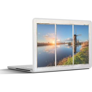 Laptop sticker - 13.3 inch - Doorkijk - Water - Molen - 31x22,5cm - Laptopstickers - Laptop skin - Cover