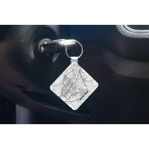 Sleutelhanger - Uitdeelcadeautjes - Stadskaart - Wijchen - Grijs - Wit - Plastic