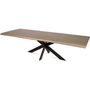 Haris Brussel Eiken Eettafel – Tafel Rechthoek 200x100 cm – Matrix poot 10x5 cm - Brons