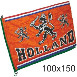 Vlag oranje Holland met leeuw | WK Voetbal Qatar 2022 | Nederlands elftal vlag | Nederland supporter | Holland souvenir | 100 x 150 cm