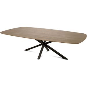 Haris Copenhagen Eettafel – Tafel Dun Deens Ovaal 260x120 cm – Matrix poot 8x8 cm - Brons