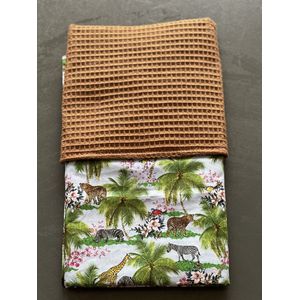 baby deken kinderwagen deken wieg deken camel blauwe jungle 60 x 90 cm