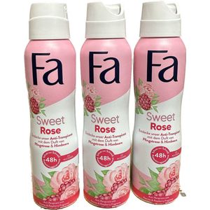 Fa Deo Spray Sweet Rose - 3 x 150 ml
