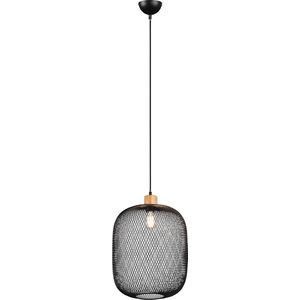 LED Hanglamp - Torna Kalim XL - E27 Fitting - 1-lichts - Rond - Mat Zwart - Aluminium