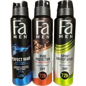 FA MEN - Deo Spray Mix - Perfect Wave / Refreshing Guranana / Sport Energy Boost