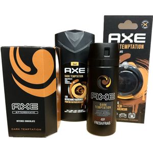 AXE Dark Temptation Pakket - After Shave / Douchegel / Deo Spray / Auto Luchtverfrisser