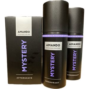 Amando Mystery - Pakket - After Shave 50 ml & 2 Deo Spray 150 ml